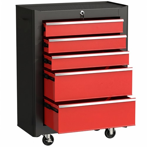 Homcom drawer lockable steel - 5-drawer,