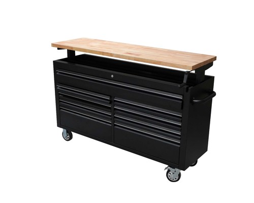 Black powder coated steel - 61",