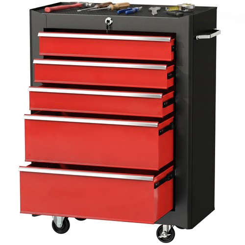 Homcom drawer lockable steel - lockable,
