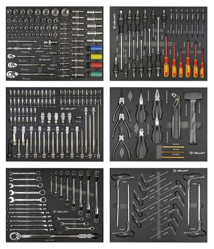 Tools set foam tray 6pc - tools,