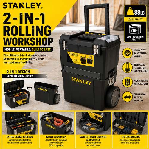 Stanley 1 rolling - stanley, 2-in-1